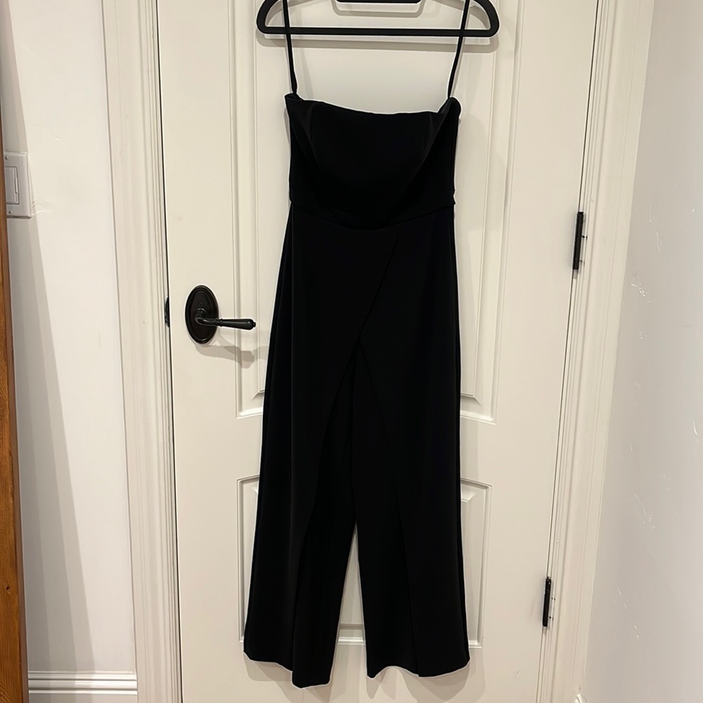 White House Black Market Strapless Black Jumpsuit, 0